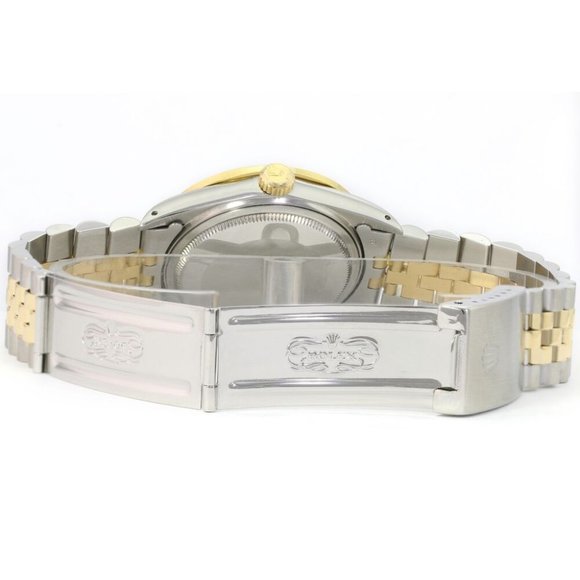 ROLEX DATEJUST CHAMPAGNE INDEX-ROMAN DIAL DIAMOND-SAPPHIRE JUBILEE TWOTONE 16233 - Picture 7 of 7